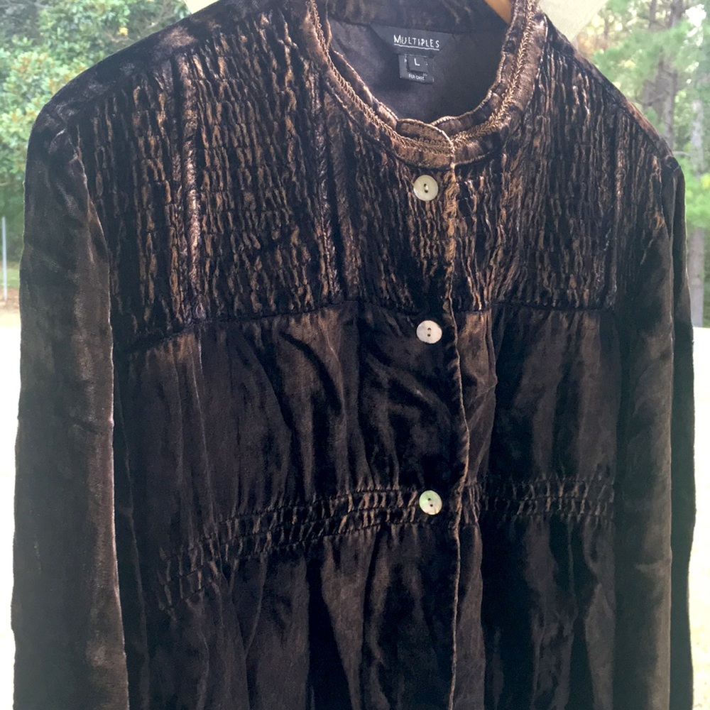 Velvet Boho Style Button Up Shirt